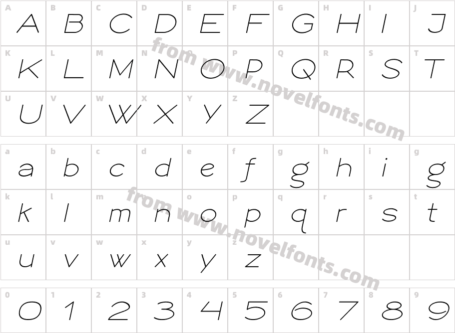 Logo Sans ItalicCharacter Map