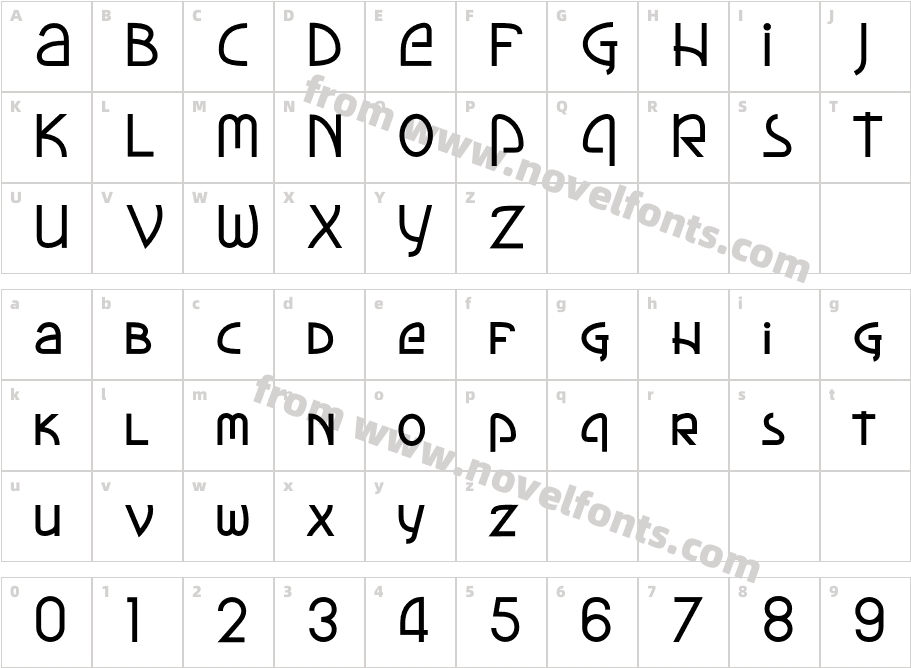 Lokro BoldCharacter Map