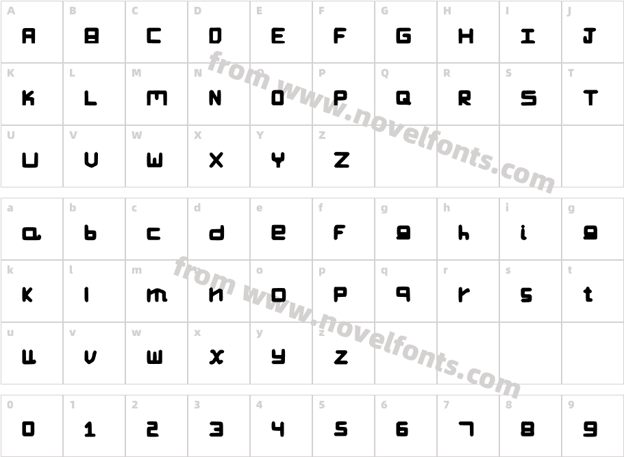 KasCrackFontCharacter Map