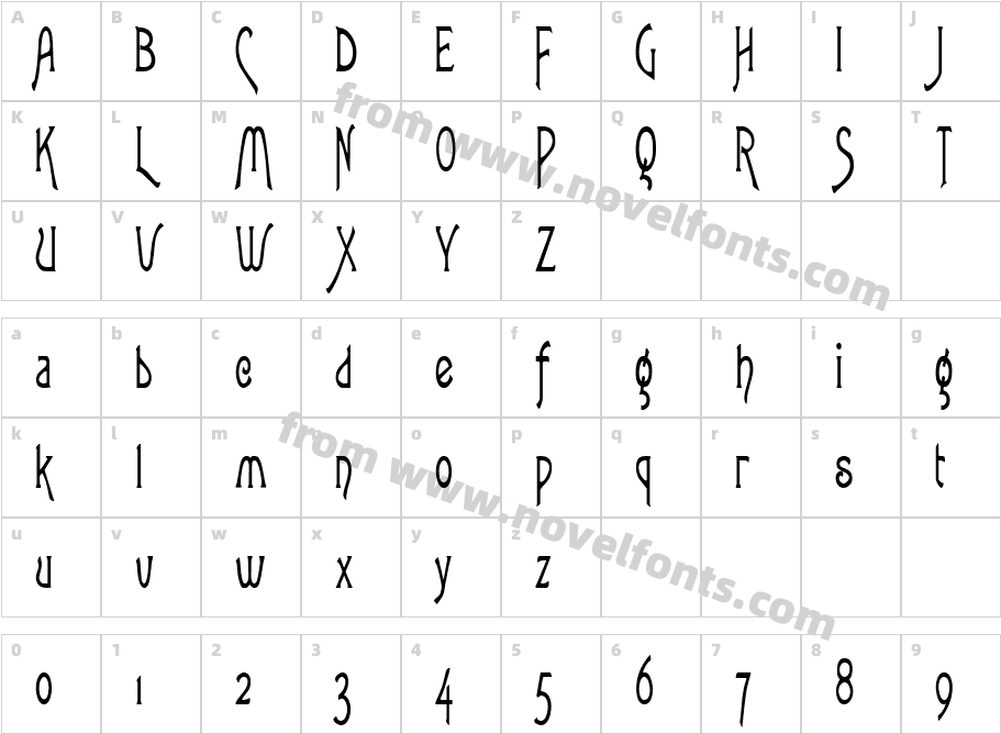 Love Letters Condensed RegularSWFTECharacter Map