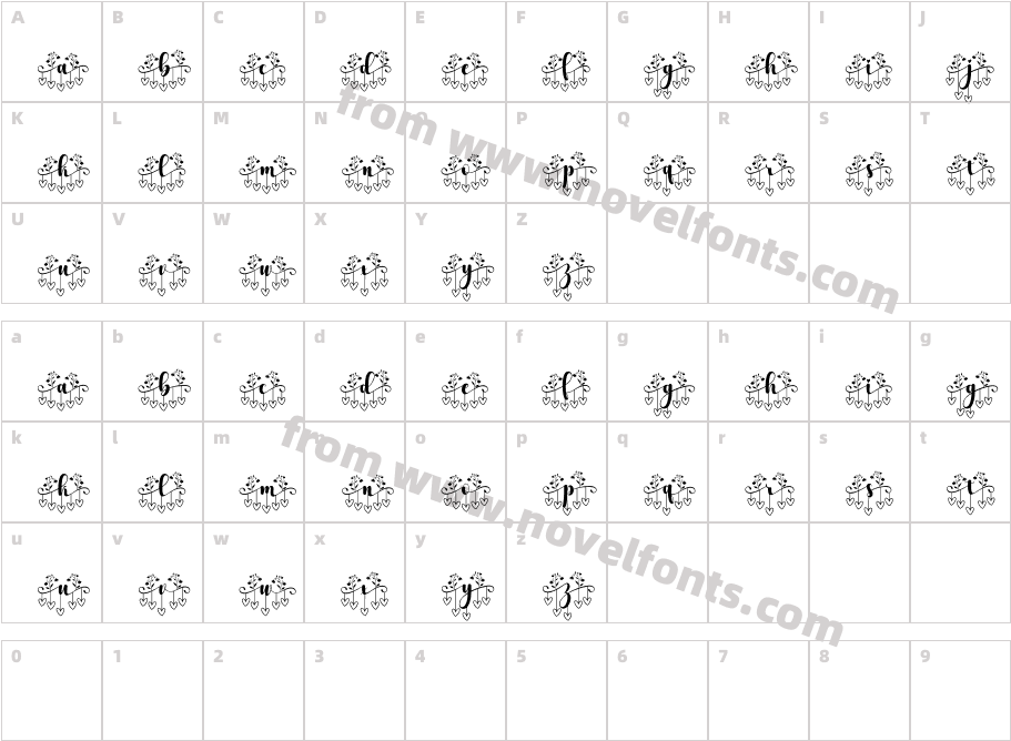 Lovely MonogramCharacter Map