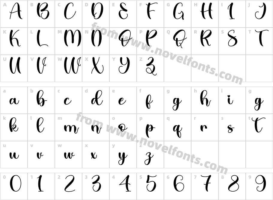 Lovitha Personal UseCharacter Map