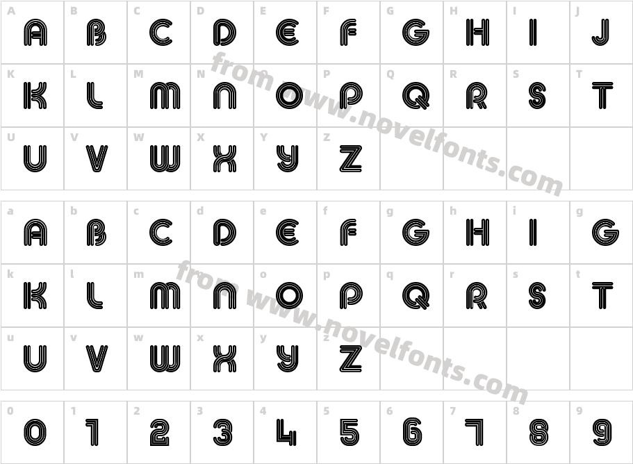 MACCOS Demo BoldCharacter Map