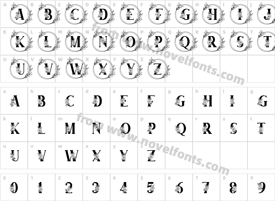 MAGNOLIA MONOGRAMCharacter Map