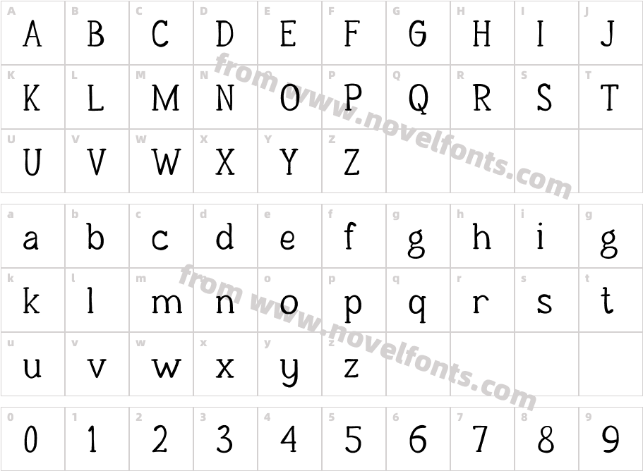 MANUSCRIPT RegularCharacter Map