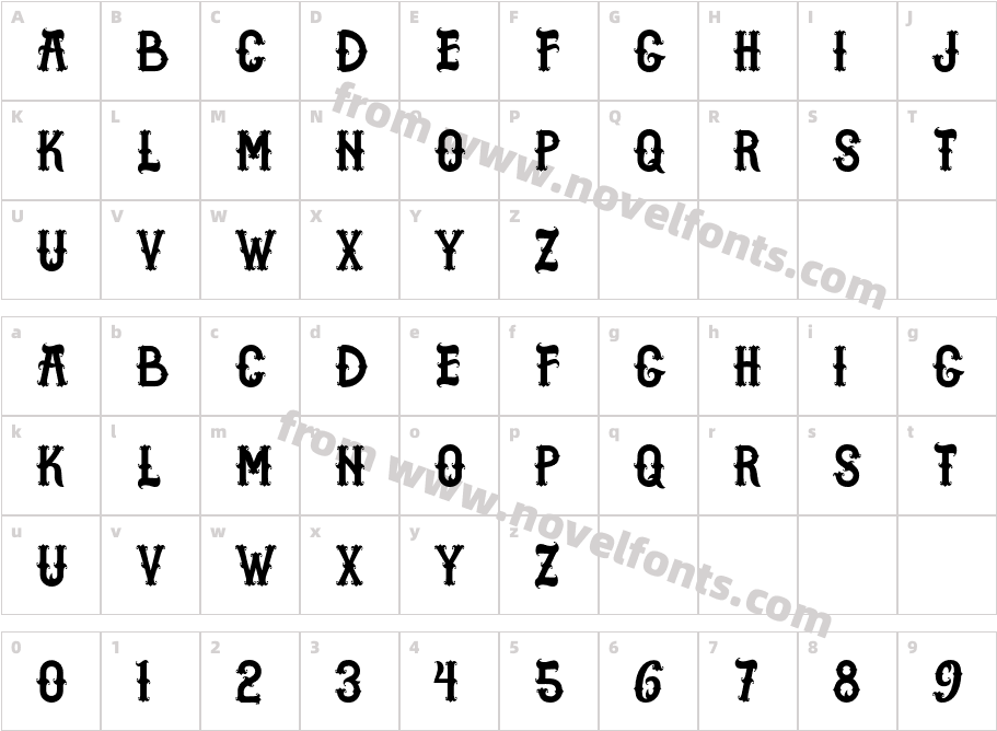 MG Hdivergent BoldCharacter Map