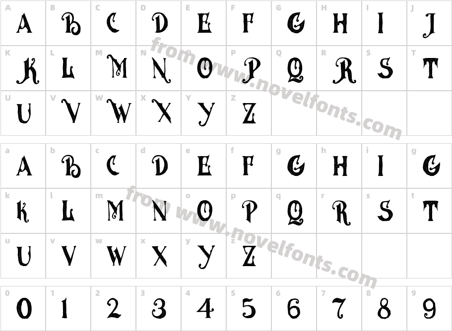 MG Hvinolian MediumCharacter Map