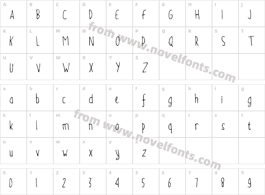 MNSUMMERBREEZE MediumCharacter Map