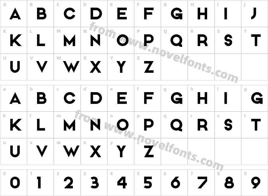 MOAM BoldCharacter Map
