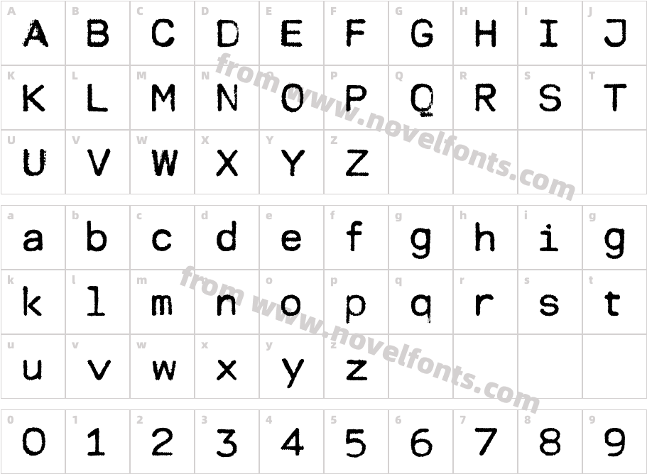 MODERN TYPEWRITERCharacter Map