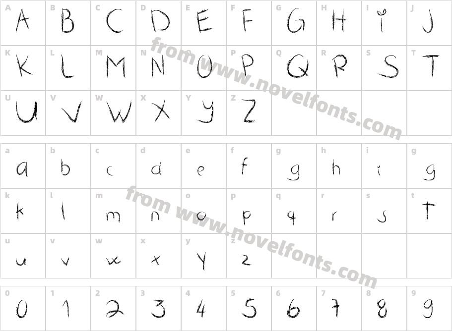 Maddie's HandwritingCharacter Map