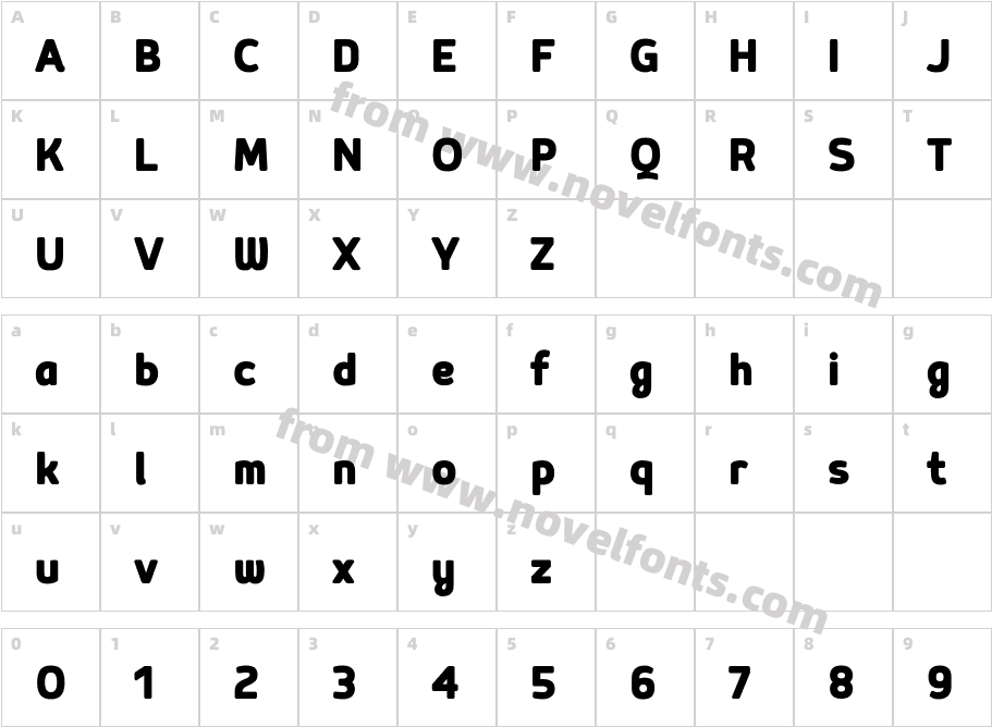 Mairy ExtraboldCharacter Map