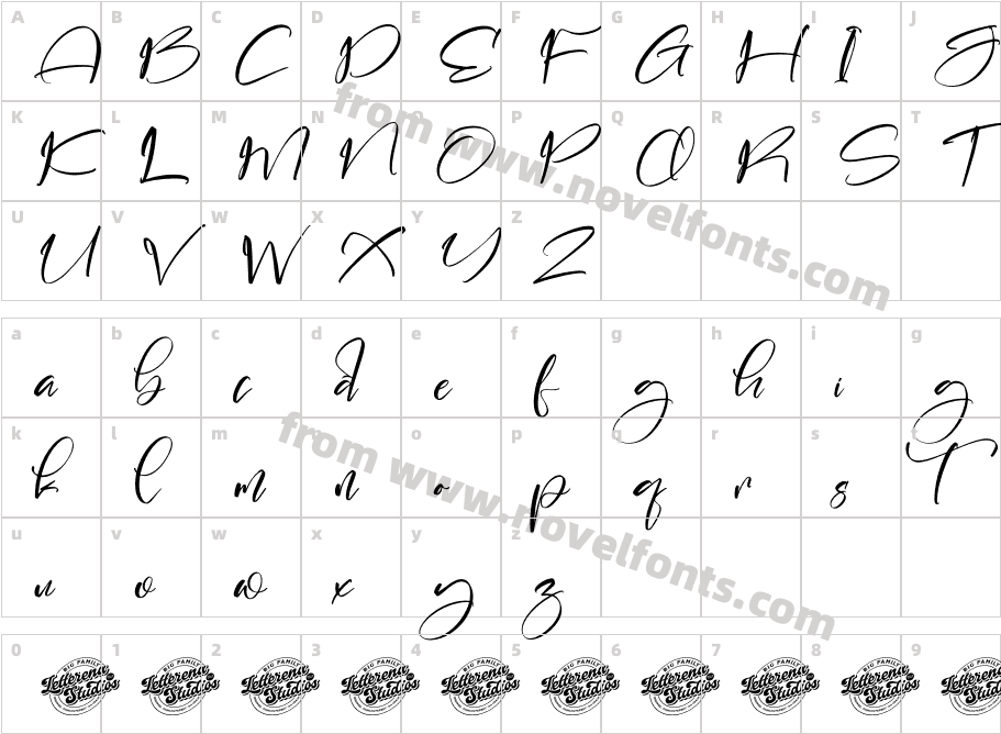 Majestica Kingdera DEMO VERSION ItalicCharacter Map