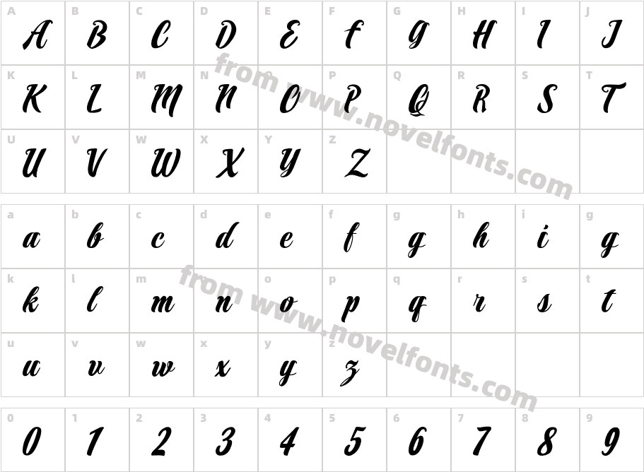 Marbelia RegularCharacter Map
