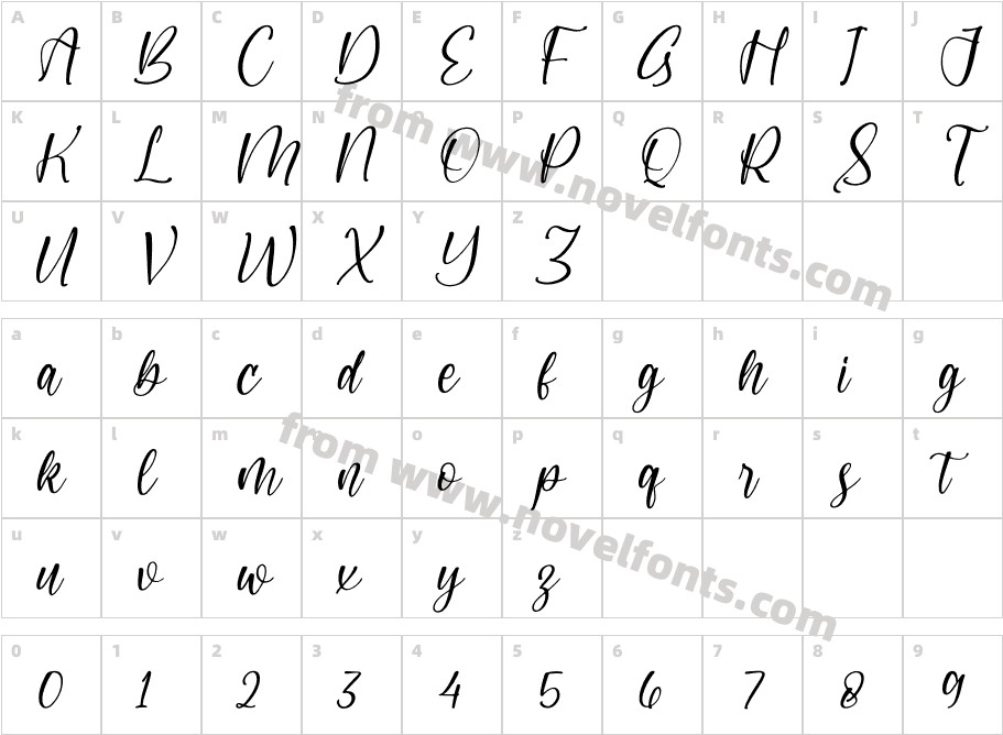 Marifossa ItalicCharacter Map