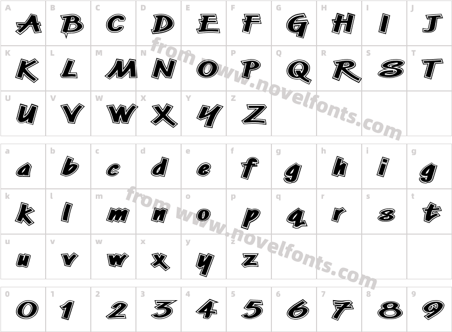 Markfont Wide InlineCharacter Map