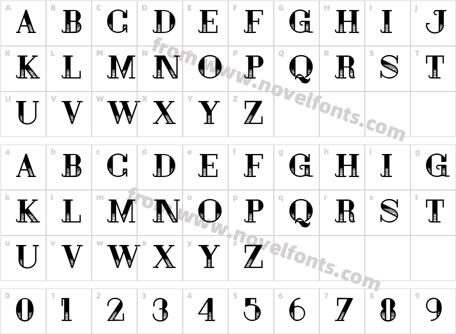 Maroline Retro01Character Map