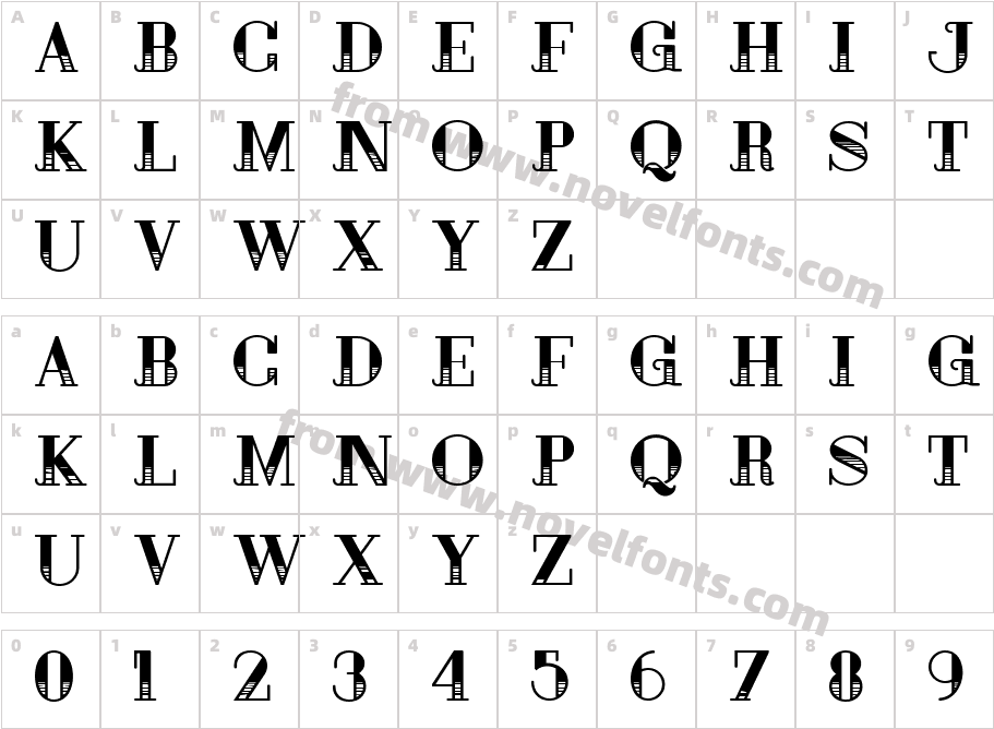 Maroline Retro01Character Map