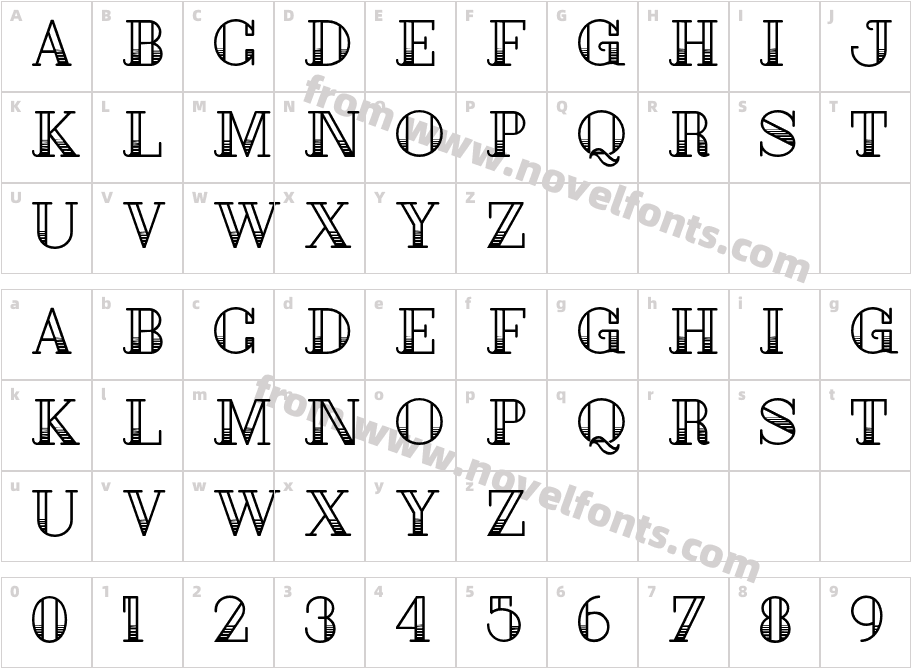 Maroline Retro02Character Map