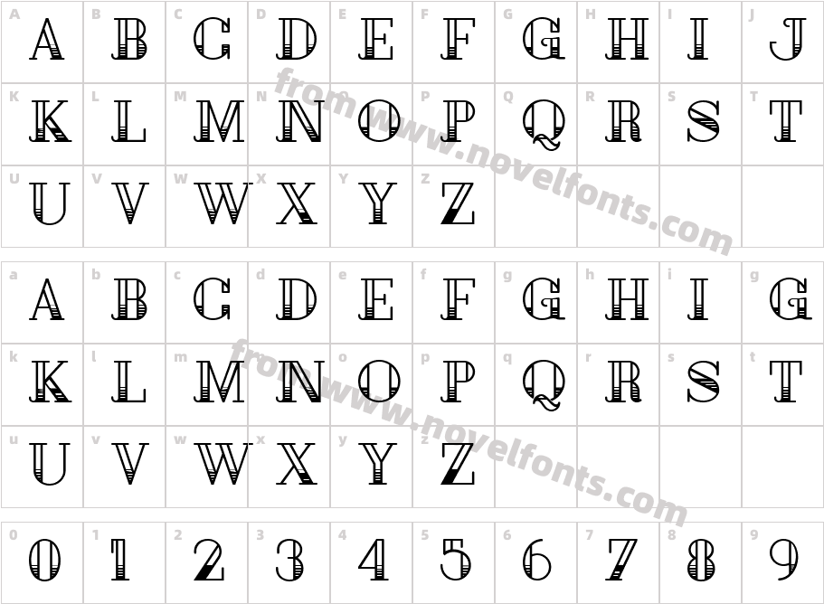 Maroline Retro02Character Map