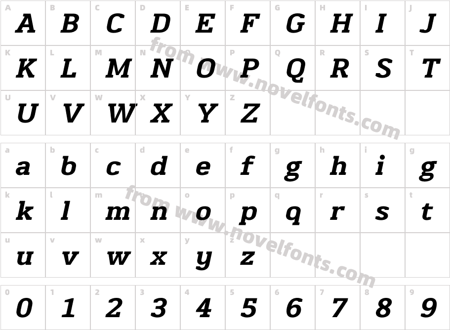 Martini Extra Bold ItalicCharacter Map