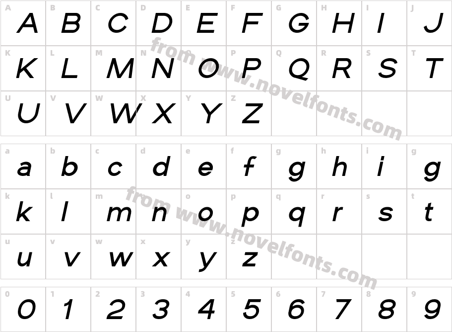 Maxine Sans Bold ItalicCharacter Map