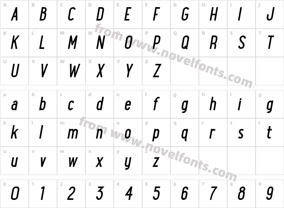 Maxwell Sans Demi Bold ItalicCharacter Map