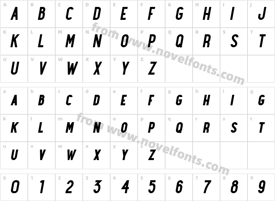 Maxwell Sm Caps Bold ItalicCharacter Map