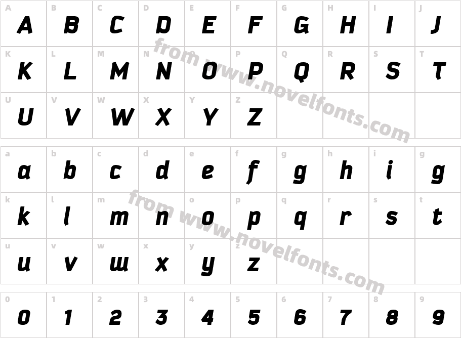 Kautiva Black ItalicCharacter Map