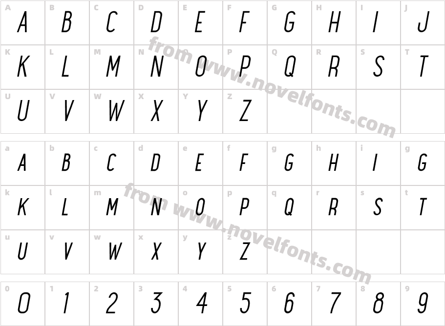 Maxwell Sm Caps Book ItalicCharacter Map