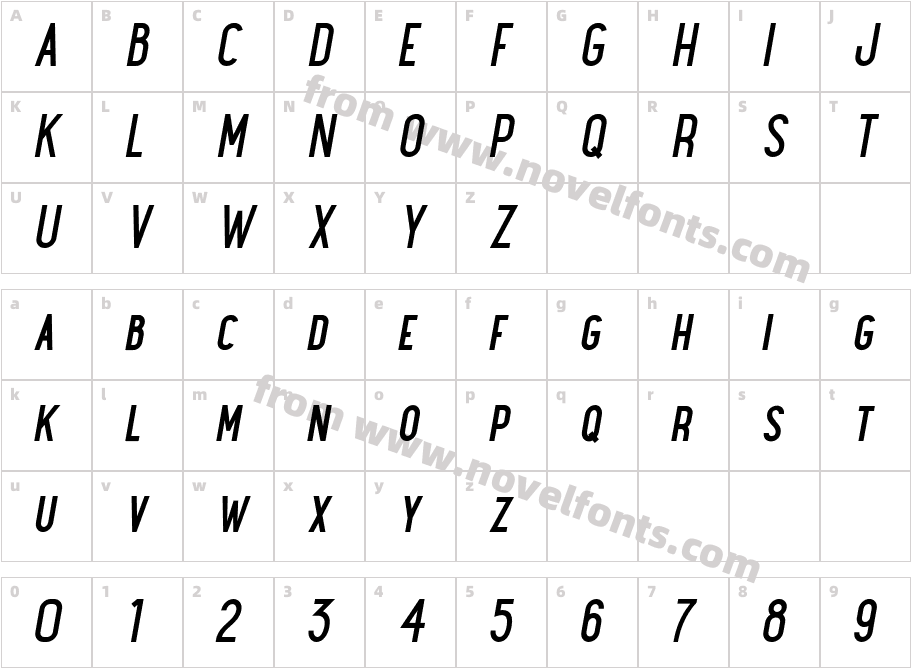 Maxwell Sm Caps Demi Bold ItalicCharacter Map