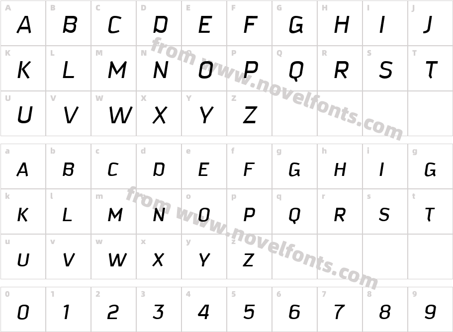 Kautiva Caps ItalicCharacter Map