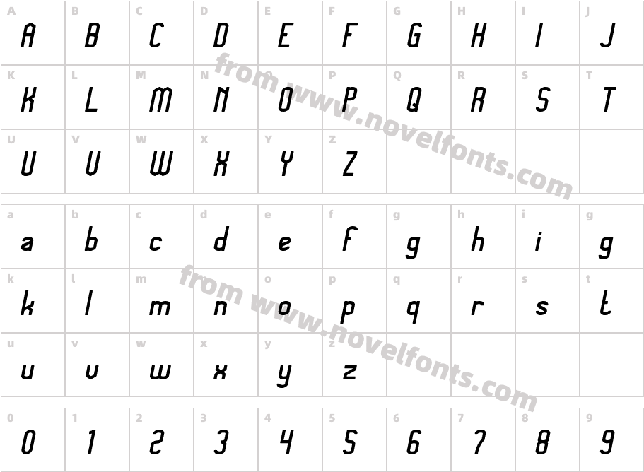 Megapolitan Jakarta Bold ItalicCharacter Map