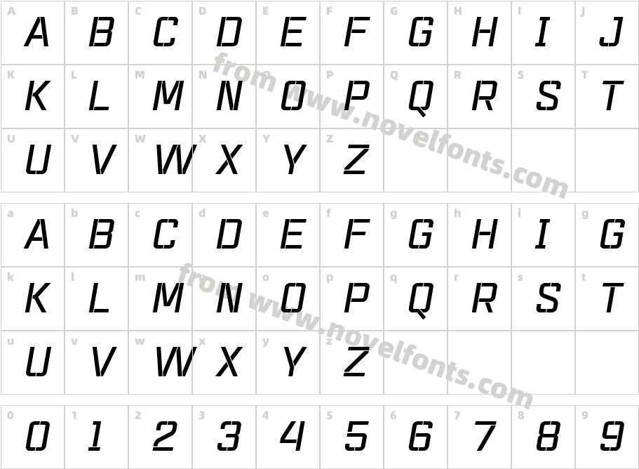 Mensura Titling6 ItalicCharacter Map