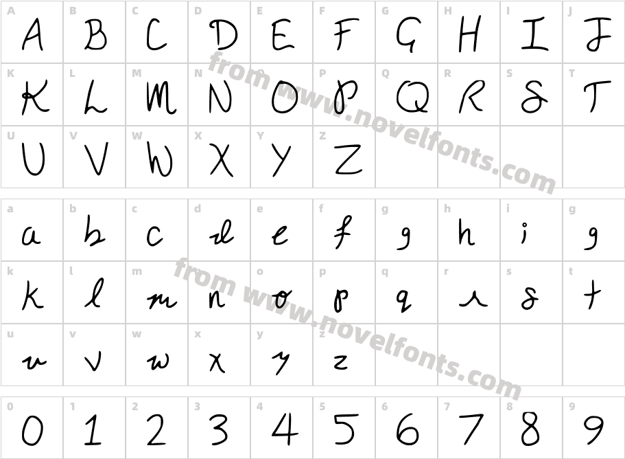 Mercles RegularCharacter Map