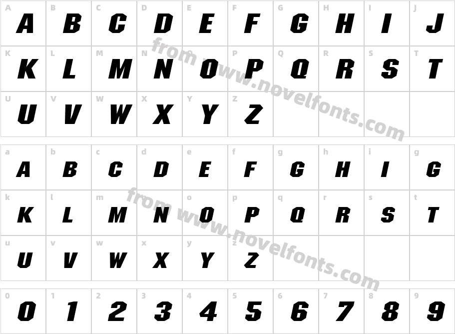 Metal Encasement Extended ItalicSWFTECharacter Map