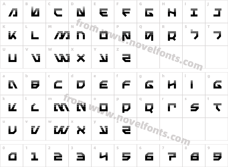Metal Storm HalftoneCharacter Map