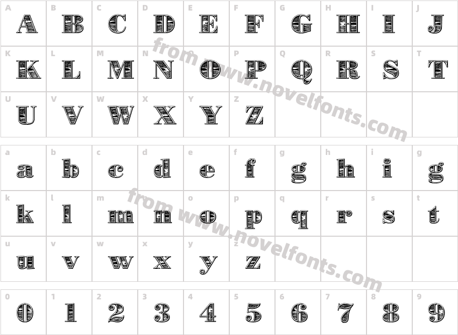 Metilius ' Bongo Wood'Character Map