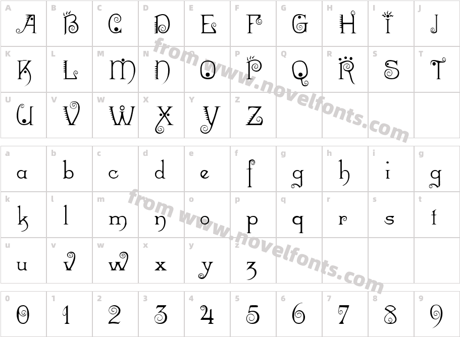 Mexacali RegularSWFTECharacter Map