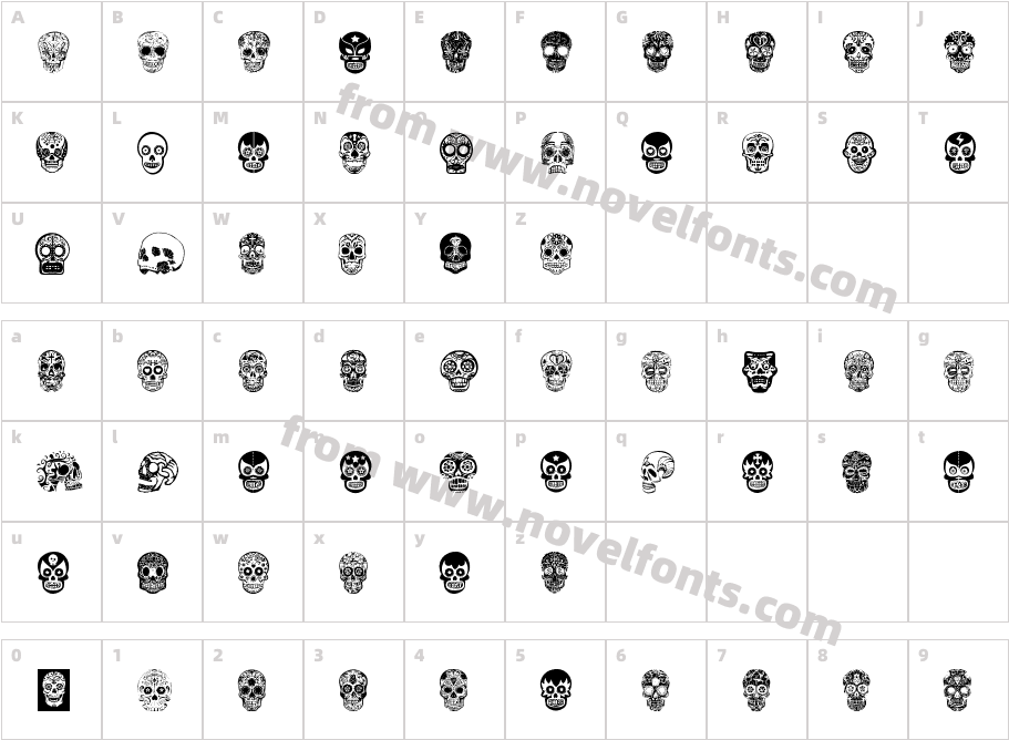 Mexican SkullCharacter Map