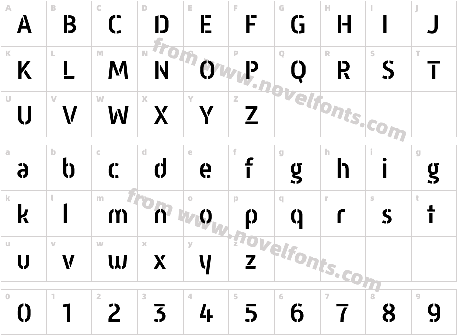 Mic32 New Stencil MediumCharacter Map