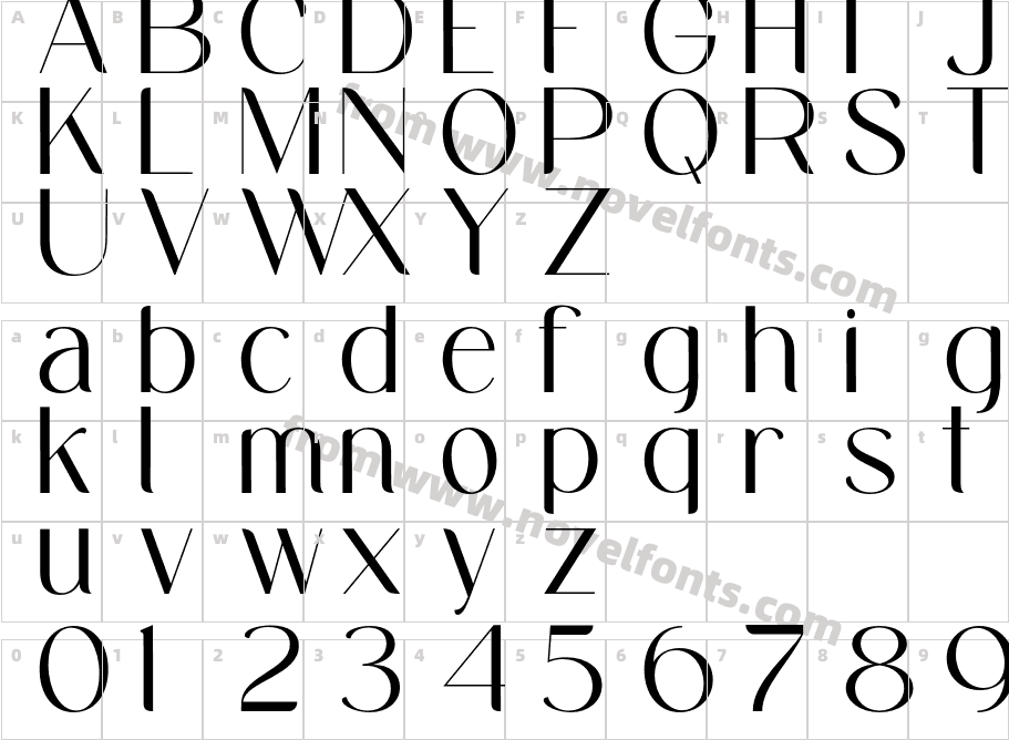 Midland Luxury RegularCharacter Map