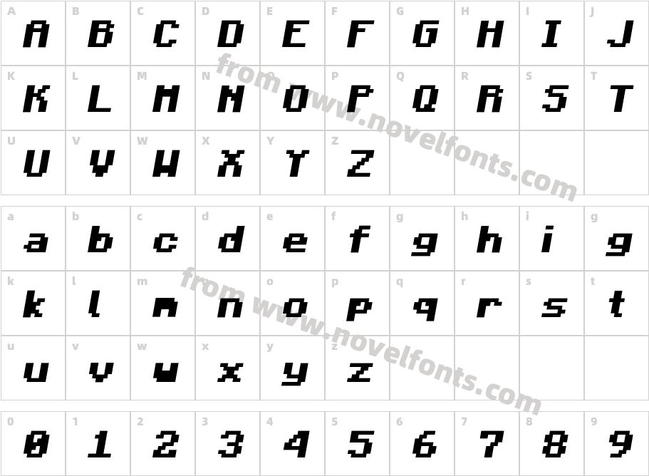 Minecraft Bold ItalicCharacter Map