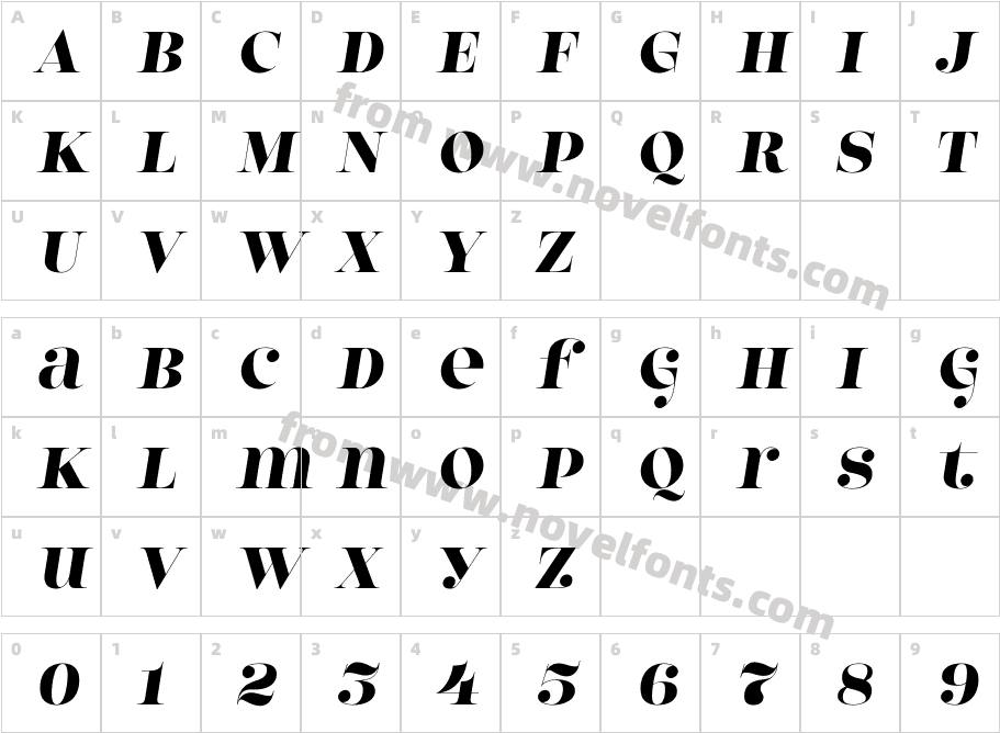 Model 4F Unicase Regular 2Character Map