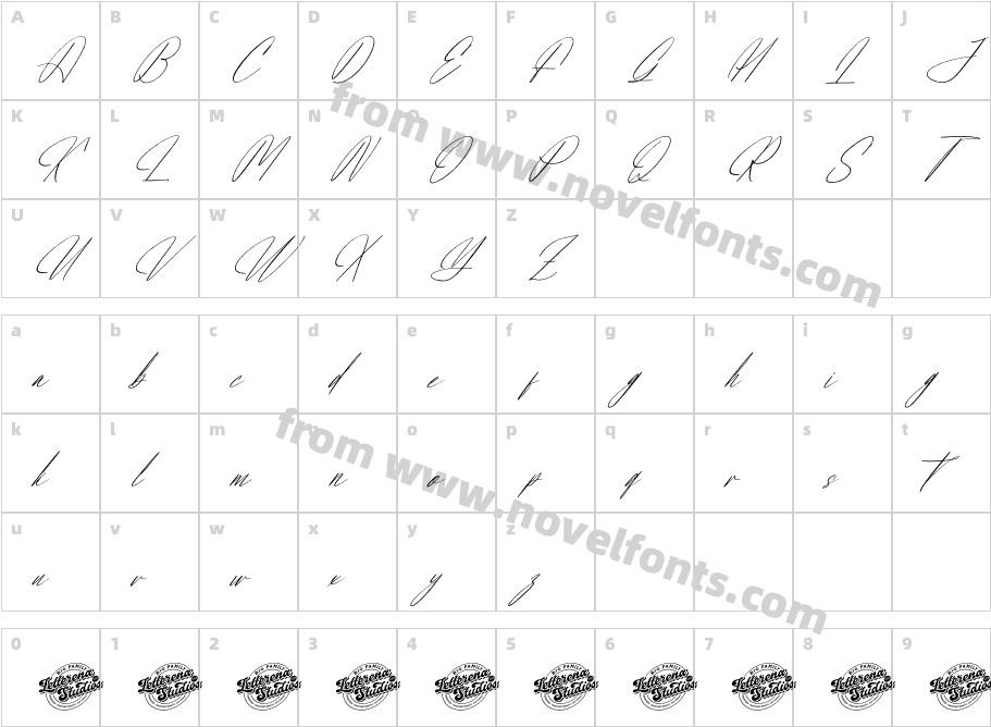 Modena Prestige DEMO VERSION ItalicCharacter Map