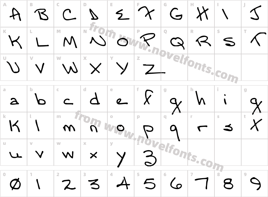 Moms FontYOFFCharacter Map