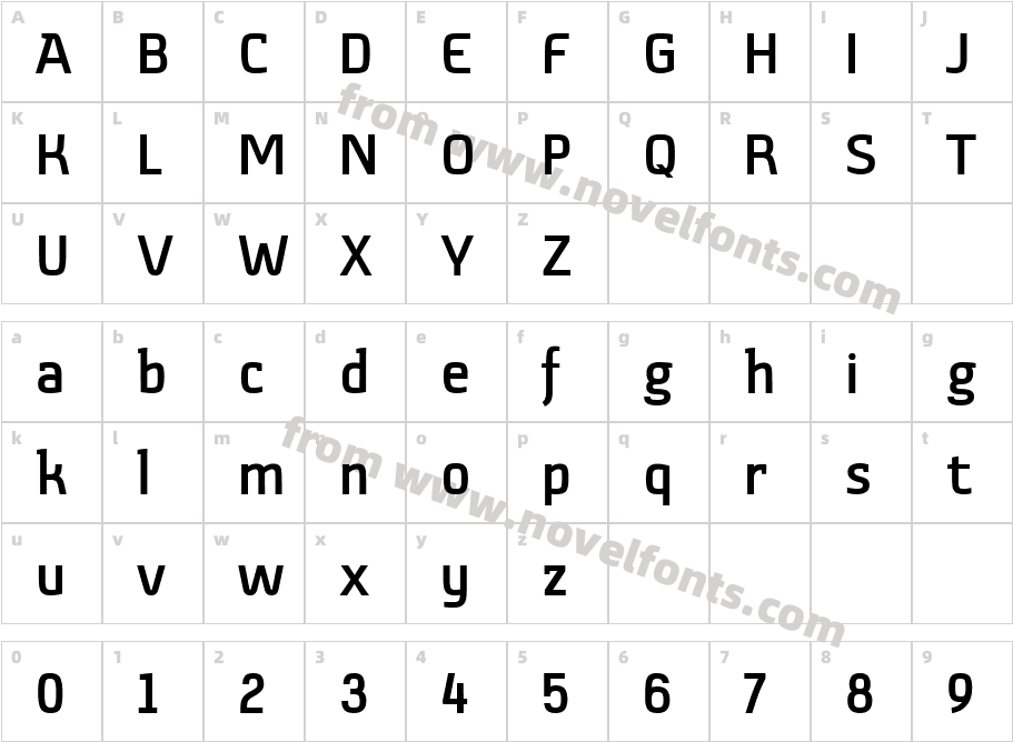 Monia Regular 3Character Map