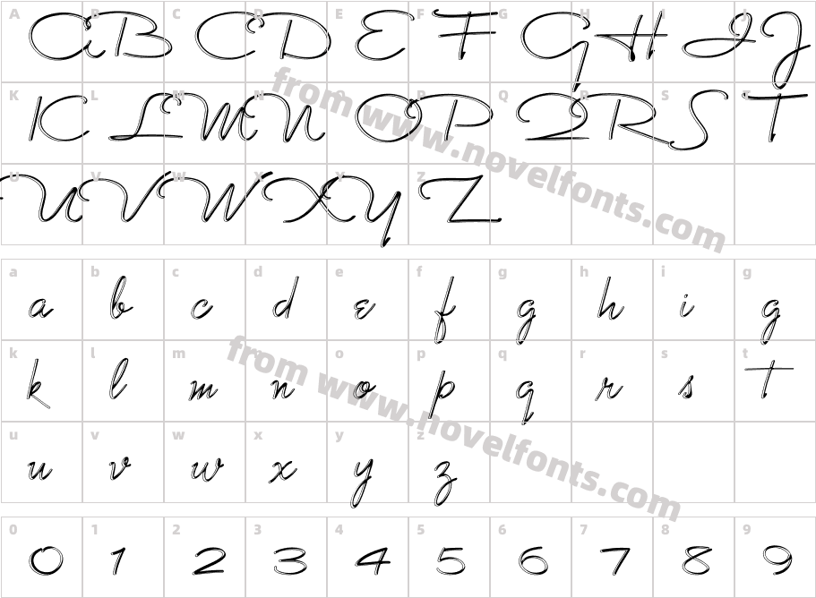 Monika ' Engraved' ItalicCharacter Map