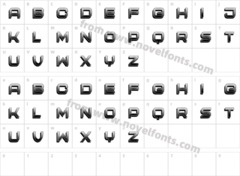 Monochrome RegularCharacter Map