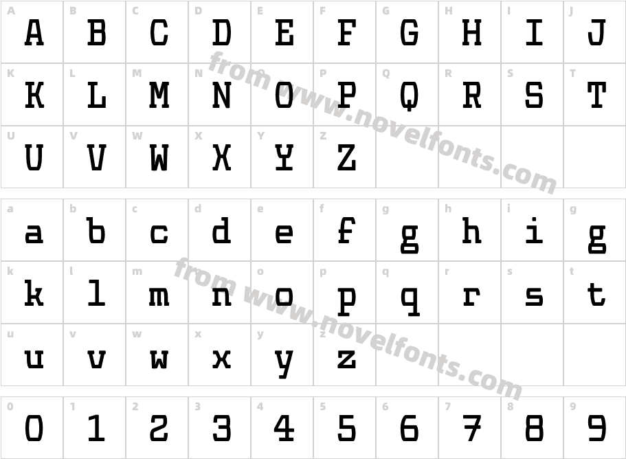 Monocolo RegularCharacter Map